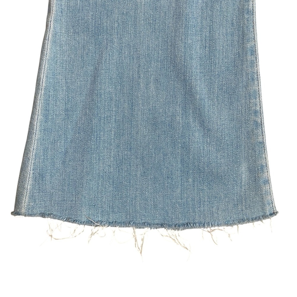 L’AGENCE Sera High Rise Flare Jeans 27 Blue Cloud Light Wash Raw Hem - Picture 6 of 15